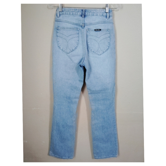 Rolla's Original Straight Faded Light Wash Distressed High Rise Jeans Size 25 - Picture 3 of 7